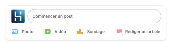 interface de linkedin permettant de créer un post